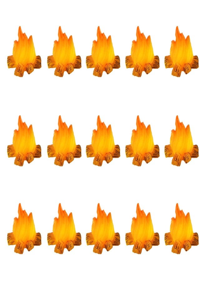 Luckforest Miniature Campfire Model, 15 Pcs Mini Fire Landscaping Props Dollhouse Fire Ornament for Dollhouse Decoration Fake Fire Handicraft - Image 1